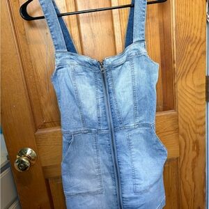 Denim Zip-Front Dress